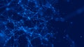 Abstract digital blue background. Plexus effect. Network connection structure. 3D rendering Royalty Free Stock Photo