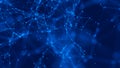 Abstract digital blue background. Plexus effect. Network connection structure. 3D rendering Royalty Free Stock Photo