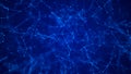 Abstract digital blue background. Plexus effect. Network connection structure. 3D rendering Royalty Free Stock Photo