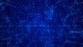 Abstract digital blue background. Plexus effect. Network connection structure. 3D rendering Royalty Free Stock Photo