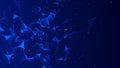 Abstract digital blue background. Plexus effect. Network connection structure. 3D rendering Royalty Free Stock Photo