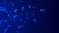 Abstract digital blue background. Plexus effect. Network connection structure. 3D rendering Royalty Free Stock Photo