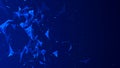 Abstract digital blue background. Plexus effect. Network connection structure. 3D rendering Royalty Free Stock Photo