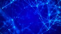 Abstract digital blue background. Plexus effect. Network connection structure. 3D rendering Royalty Free Stock Photo