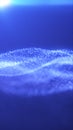 Abstract digital blue particle horizon glowing softly, representing futuristic technology and data visualization concept Royalty Free Stock Photo