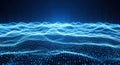 Abstract Digital Blue Wavy Grid Particle Net Data Visualization Royalty Free Stock Photo