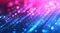 Abstract Digital Bokeh - Blue and Pink Gradient with Sparkling Lines Royalty Free Stock Photo
