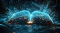 Abstract digital book glowing with light particles Royalty Free Stock Photo