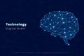 Abstract digital brain illustration, representing artificial intelligence, machine learning, and technological innovation Royalty Free Stock Photo