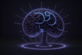 Abstract digital brain. Neural network concept. IQ testing, artificial intelligence, generative ai Royalty Free Stock Photo
