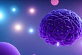 Abstract digital brain. Neural network concept. IQ testing, artificial intelligence, generative ai Royalty Free Stock Photo