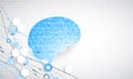 Abstract digital brain, technology concept. Vector Royalty Free Stock Photo
