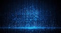 Abstract digital cascade of glowing blue data streams and binary code patterns Royalty Free Stock Photo