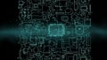 Abstract Digital Circuit Board Pattern with Glowing Cyan Lines technology Royalty Free Stock Photo
