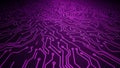 Abstract Digital Circuit Board Pattern with Neon Purple Lines on Dark Background technology Royalty Free Stock Photo