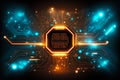 Abstract digital circuit glowing. generative ai