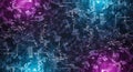 Abstract digital circuit pattern with neon blue and purple lights on textured surface Royalty Free Stock Photo