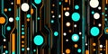 Abstract digital circuit technology background with blue orange pattern Royalty Free Stock Photo
