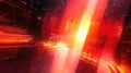 Abstract digital cityscape glowing with vibrant red light Royalty Free Stock Photo
