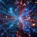 Abstract Digital Cityscape: A Vivid Visualization of Data Flow