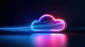 Abstract digital cloud glowing with data streams and holographic servers, cloud computing, innovation in digital storage Royalty Free Stock Photo