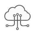Abstract Digital Cloud Network Connection Symbol Outline Royalty Free Stock Photo