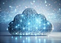 Abstract Digital Cloud Network Visualization Exploring the Flow of Binary Data in a Minimalist Design Royalty Free Stock Photo