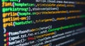 Abstract digital code lines displaying program logic and complex data structures Royalty Free Stock Photo
