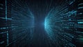 Abstract Digital Code Tunnel, Futuristic Technology Background Royalty Free Stock Photo