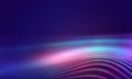 Abstract digital colorful circle particle wave on blue gradient background