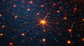 Abstract digital complex circuit board pattern background with glowing blue data nodes and interconnected lines. Big data,