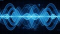 Abstract blue sound wave visualization with glowing digital lines Royalty Free Stock Photo