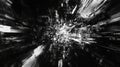 Abstract black white futuristic explosion data stream Royalty Free Stock Photo