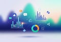 Abstract digital concept displaying various data visualization Royalty Free Stock Photo