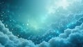 Abstract Digital Concept Fluffy Clouds Light Particles Network Lines Teal Background - Digital Royalty Free Stock Photo