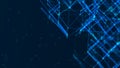 Abstract digital connection dots. Technology background. Network connection structure. Plexus effect. 3d rendering Royalty Free Stock Photo