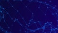 Abstract digital connection dots. Technology background. Network connection structure. Plexus effect. 3d rendering Royalty Free Stock Photo
