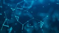 Abstract digital connection dots. Technology background. Network connection structure. Plexus effect. 3d rendering Royalty Free Stock Photo