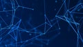 Abstract digital connection dots. Technology background. Network connection structure. Plexus effect. 3d rendering Royalty Free Stock Photo