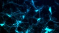 Abstract digital connection moving dots and lines. Technology background. Network connection structure. Colored Royalty Free Stock Photo