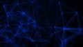Abstract digital connection moving dots and lines. Technology background. Network connection structure. Colored Royalty Free Stock Photo