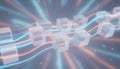 abstract digital cube sequence symbolizing blockchain data flow innovation tech infrastructure and modern network concept Royalty Free Stock Photo