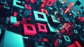 Abstract digital cubes and squares blockchain background Royalty Free Stock Photo
