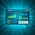 In data visualization and business intelligence tools used in fields Royalty Free Stock Photo