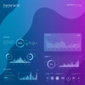 Abstract digital dashboard featuring various data visualization elements, including pi Royalty Free Stock Photo
