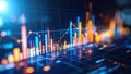 Abstract digital data analysis visualization with charts and graphs, financial business concept Royalty Free Stock Photo