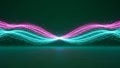 Abstract Digital Data Flow Background with Dynamic Pink Cyan Glowing Particle Wave Royalty Free Stock Photo