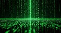 Abstract Digital Data Flow Background with Green Binary Code Grid Royalty Free Stock Photo