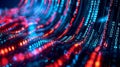 Abstract Digital Data Flow with Bokeh Lights in Red and Blue Tones image photo Royalty Free Stock Photo