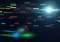 Abstract Digital Data Flow with Bright Lens Flare Royalty Free Stock Photo